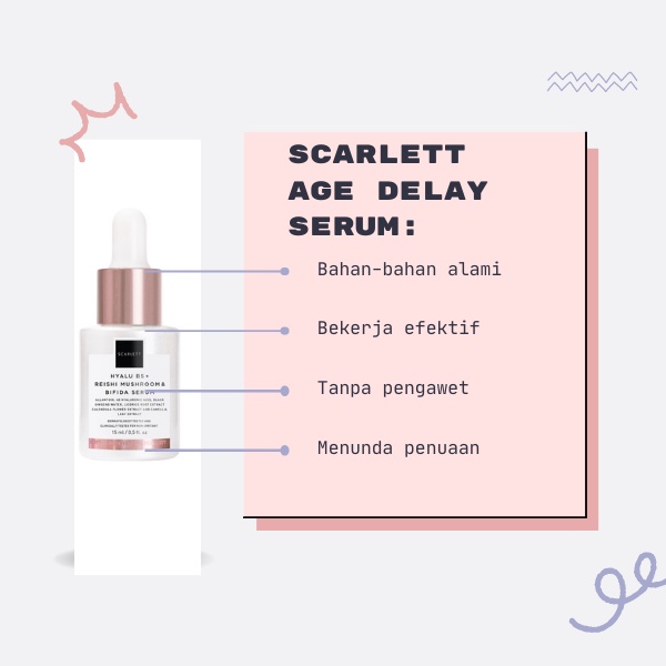 [COD] Scarlett Paket 2in1 Age Delay Series Moisturizer + Serum Perawatan Wajah Anti Penuaan - BPOM