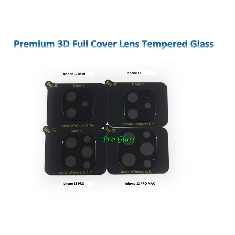 Iphone 12 / 12 Mini / 12 PRO / 12 PRO MAX 3D Full Camera Lens Tempered Glass