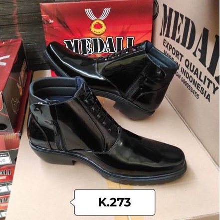 Sepatu kulit PDH pria boots Polri TNI security guard PNS sepatu kerja formal tampil lebih keren