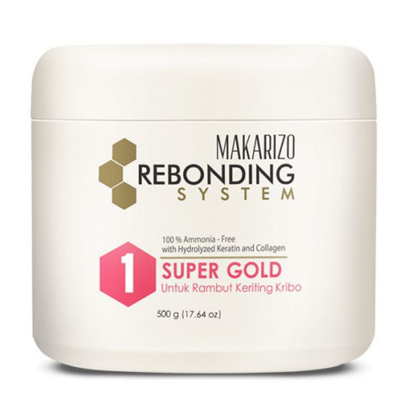 Makarizo Professional Rebonding System Step 1 / Step 2 / Neutralizer Milky Bottle 500ml / Straightening Cream Super Gold Pot 500g