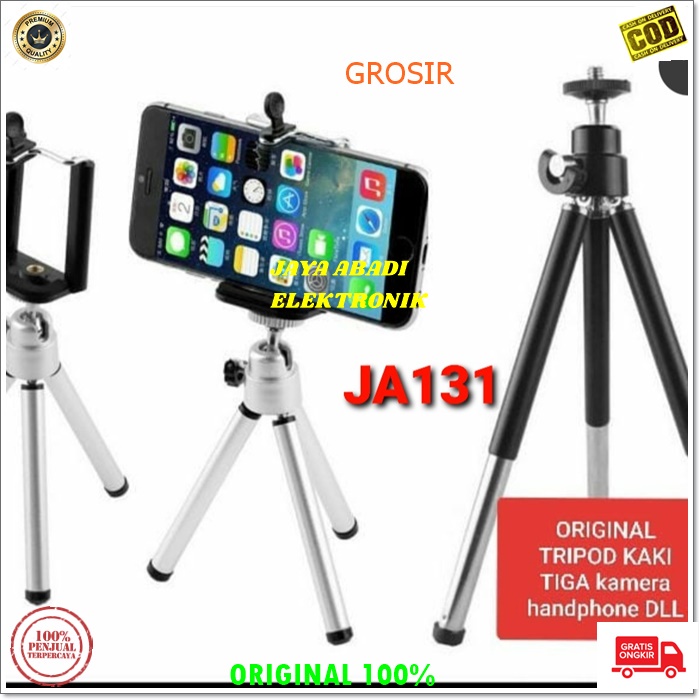 J131 ORIGINAL TRIPOD MINI LIPAT HOLDER U KAKI TIGA MONOPOD PEGANGAN HANDPHONE KAMERA PENYANGGA DUDUKAN POD MOBILE ANTI JATUH  kokoh stabil menopang merekam stand standing gadget gantungan multi tongsis tongkat cocok untuk hp dengan layar maksimal 5,5 inch