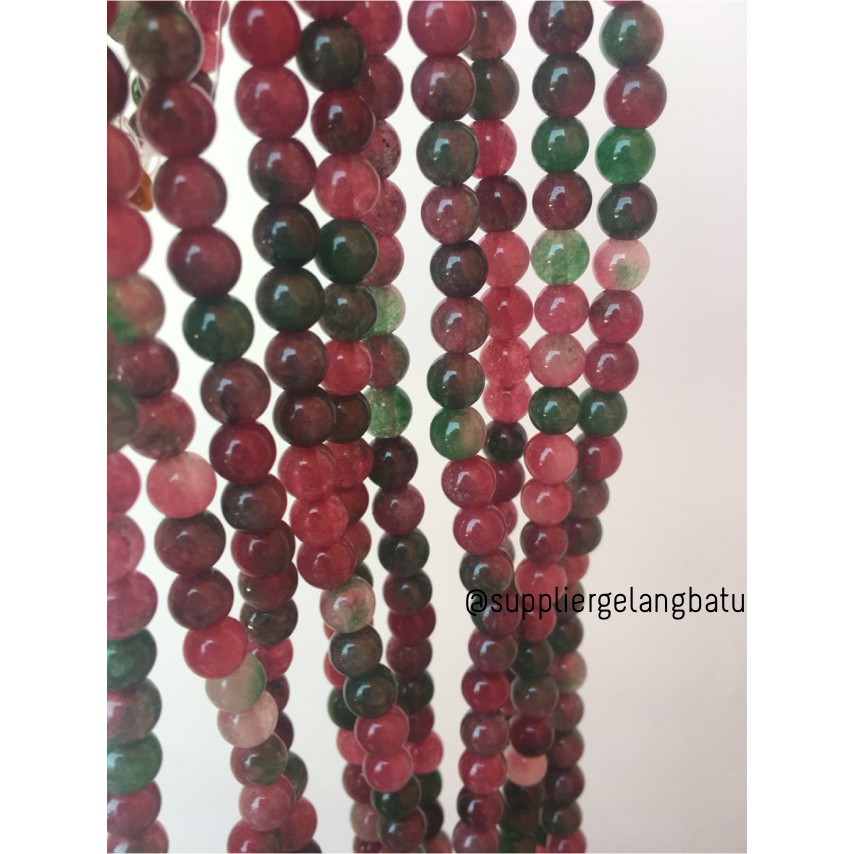 bahan gelang kalung batu 6mm tanzania kilap garnet ruby tanzanite akik Aksesoris Fashion bahan craft