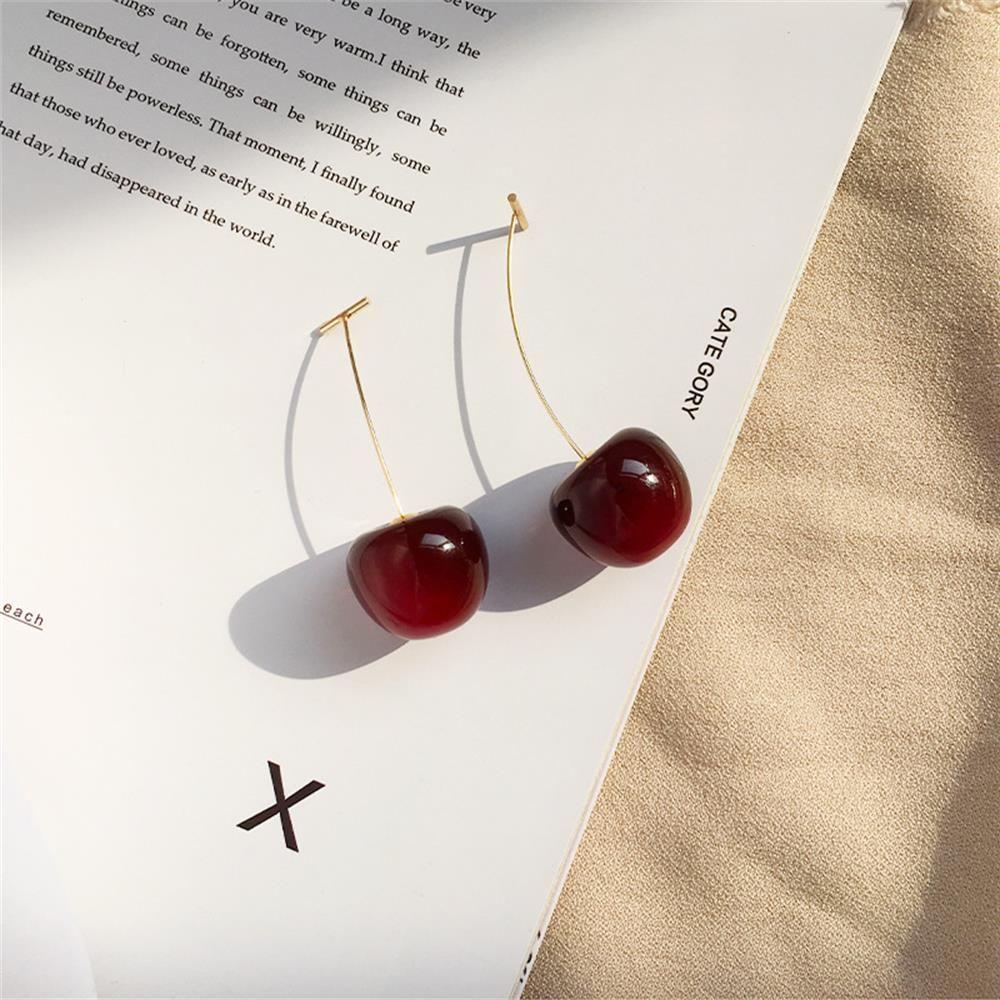 Solighter Cherry Earrings Perhiasan Musim Panas Pesta Baru