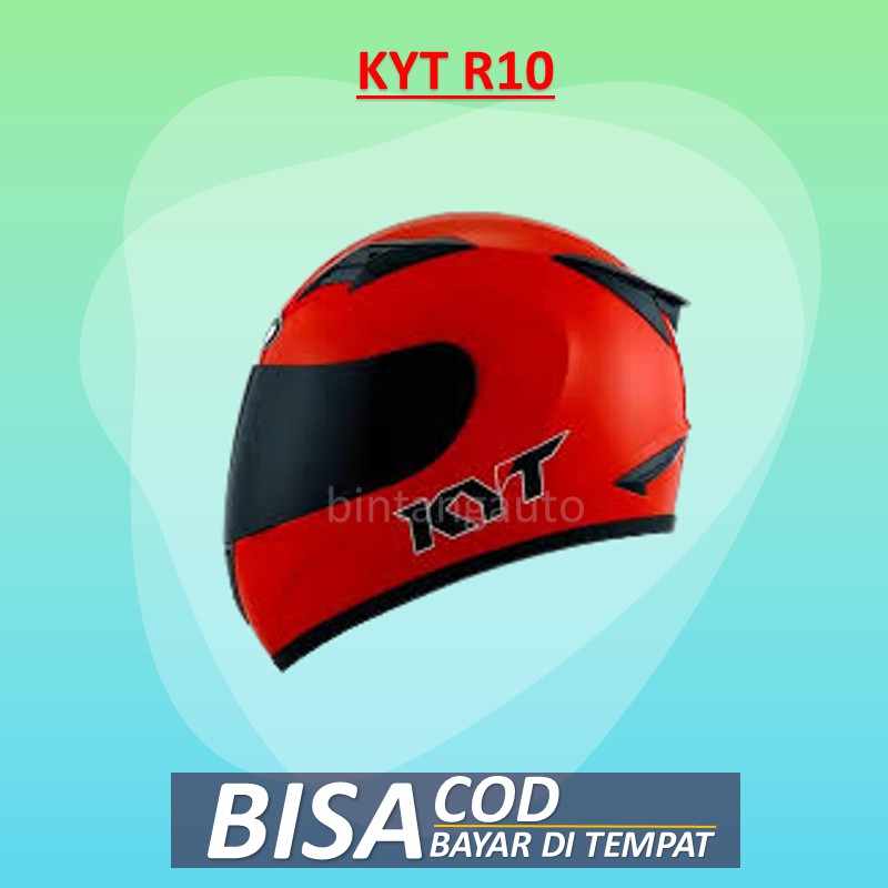 Helm Full Face KYT R10 Solid Red Fire Merah Cabe Red Doff