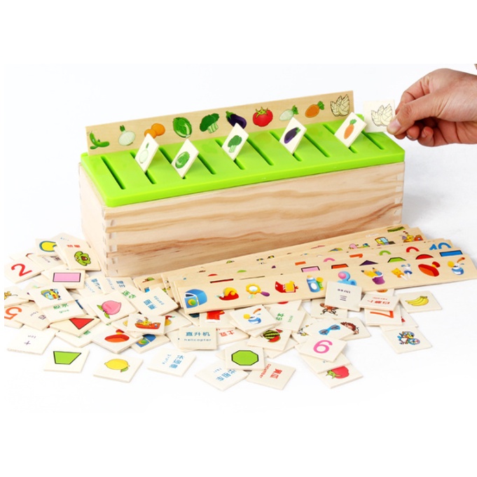 KNOWLEDGE CLASSIFICATION BOX / Mainan Edukasi Classification Box / Sortasi Mainan Kayu Wooden Toys / Sensory Toys Anak / Mainan Montessori Toys Kayu / KNOWLEDGE Category Box