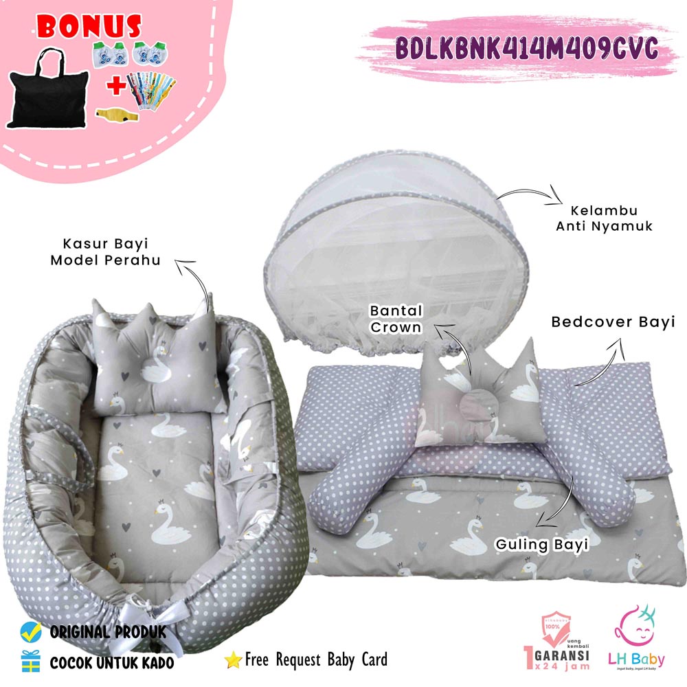 (PAKET HEMAT) Kasur Baby Nest Plus Bed Cover Kasur Bayi Perahu Tempat Tidur Bayi Kelambu Kekinian