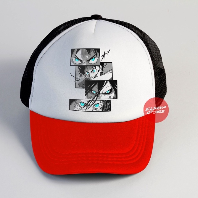 Topi Anime / Topi Jaring Sablon / Topi sablon anime / Topi jaring sablon Anime unisex / Topi Baseball anime