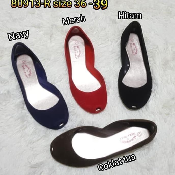 Bestpromo Jelly Shoes Bara Bara Sepatu Wanita Bludru Import Flatshoes 80913R