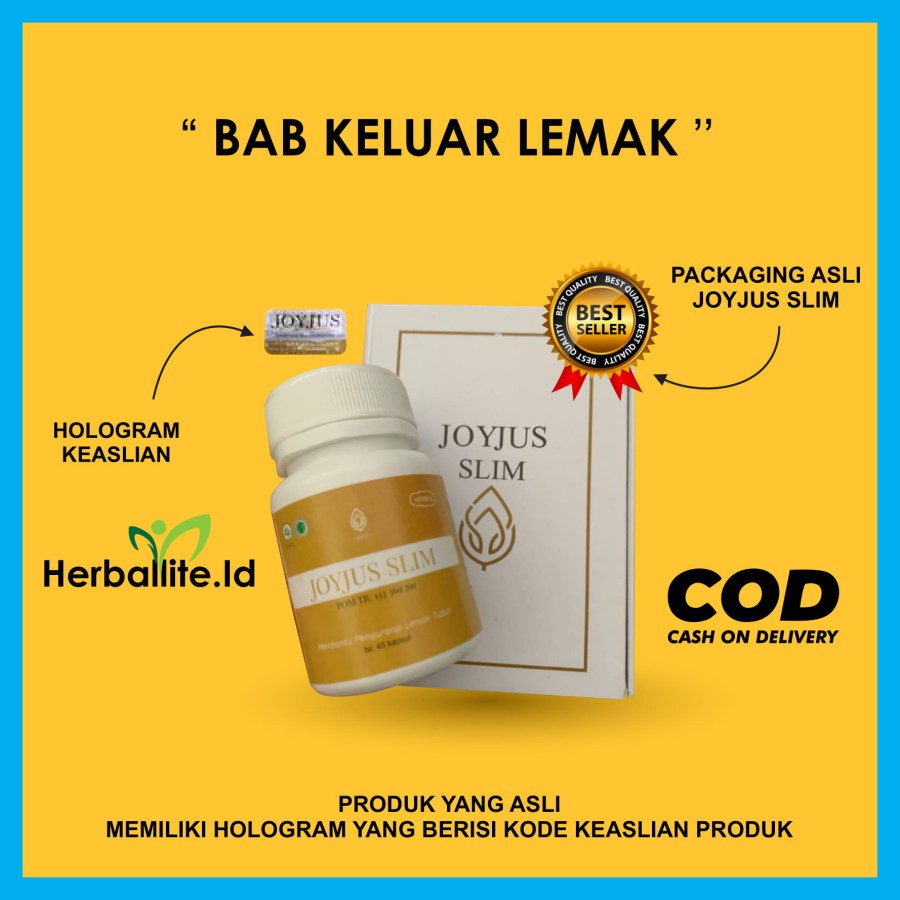 JOYJUS SLIM CAPSULE 45 Kapsul Berhologram| Capsul Joy Jus Kapsul Berhologram | BAB Lancar Perut Lang