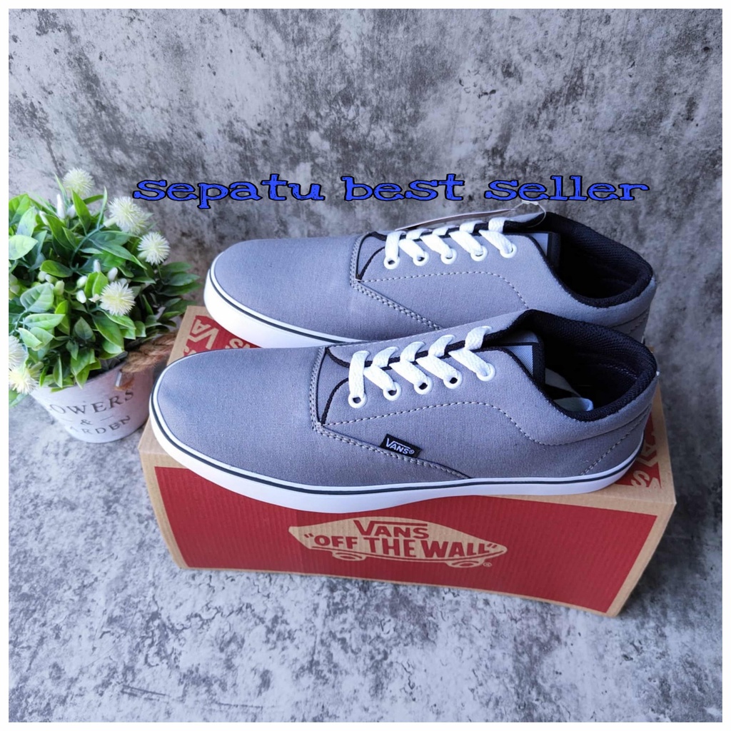 Siap Kirim Sepatu Sekolah Vans Era Authentic California Abu Abu Pria Wanita COD