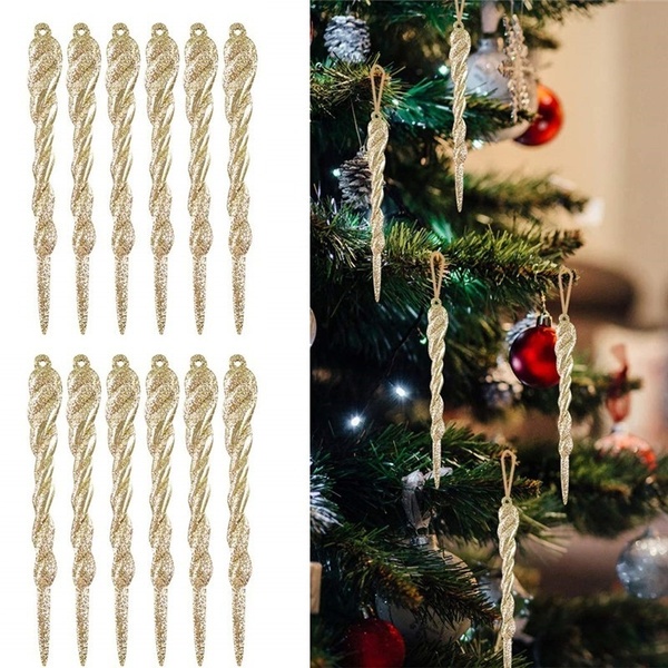 [Christmas Products]12pcs 13cm Christmas Simulation Icicle Ornaments