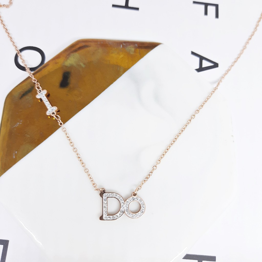 Kalung Fashion Korea Titanium I DO Rose Gold - BN358