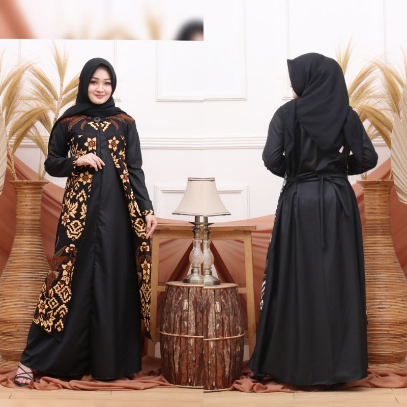 COUPLE BATIK TOYOBO JUMBO LD 110 120 CANTIK BUSUI SARIMBIT JUMBO MAXI DRESS MEGA MENDUNG HIJAU BOTOL MAROON NAVY-3