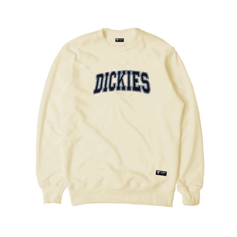 Sweater Dickies Putih | Crewneck Dickies | Jaket Dickies pria Top Quality Bordir