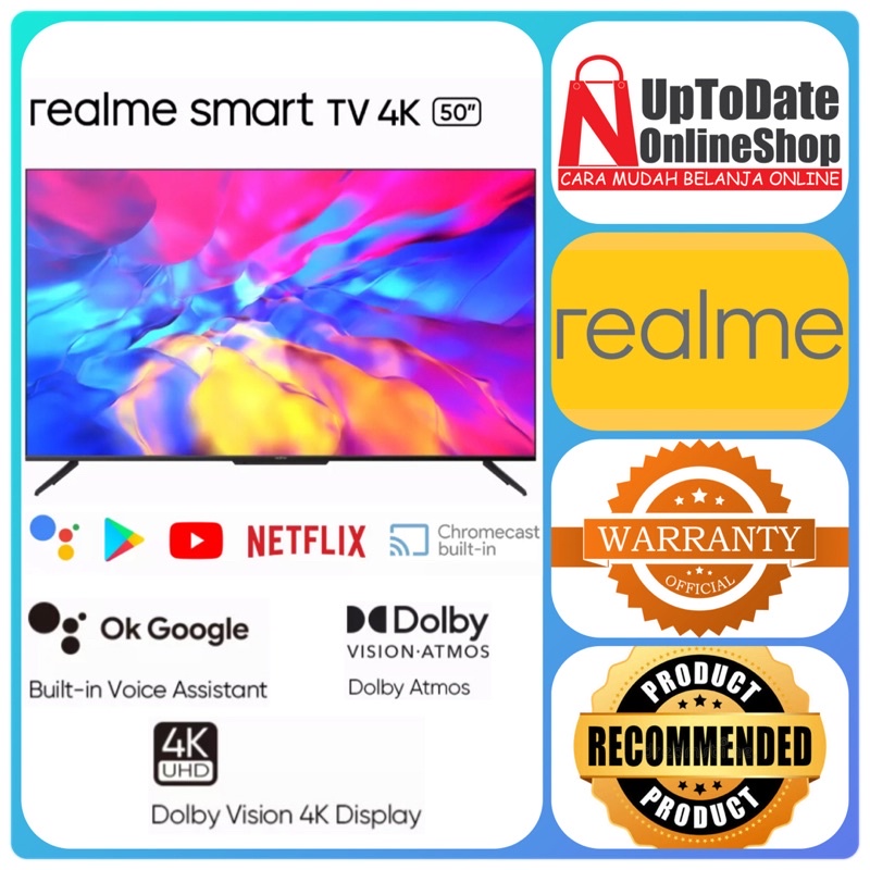 TV LED 50INCH REALME RMV2005 ANDROID SMART TV 4K UHD BEZELLESS DESIGN