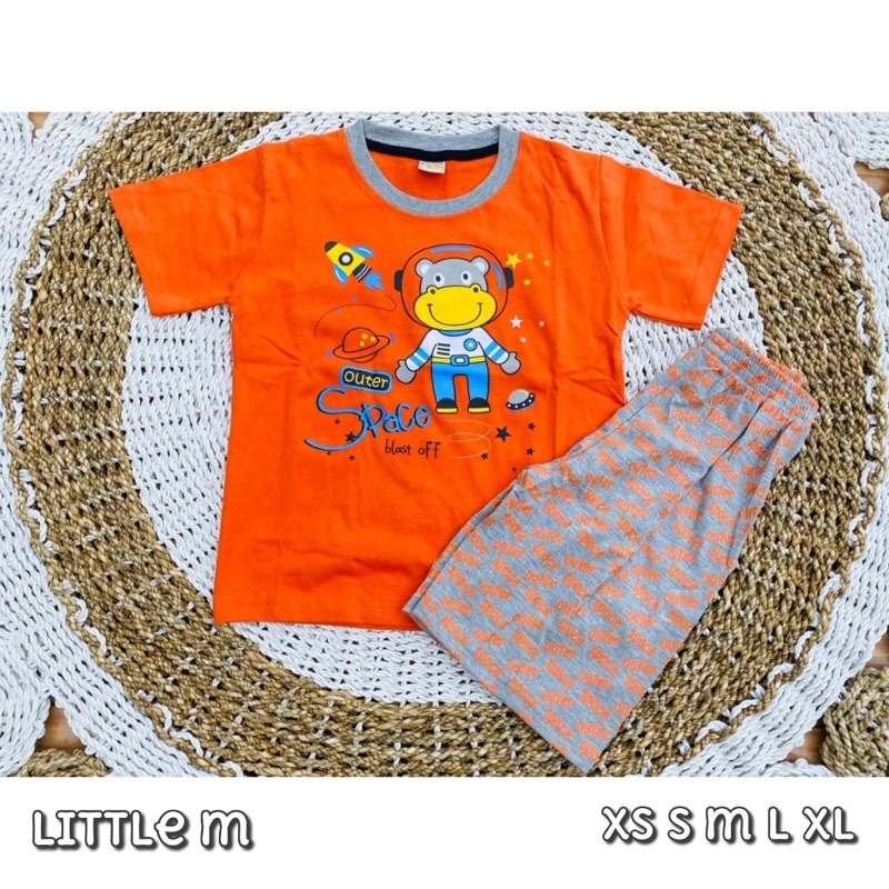 setelan pendek orange