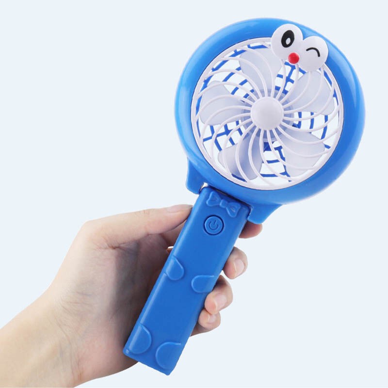 Kipas Angin Mini DORA LIPAT Biru DE L Plus Lampu LED