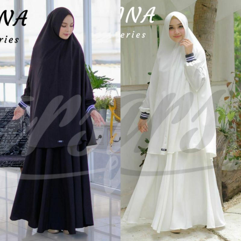 GAMIS SET SYAR'I UMROH HAJI/GAMIS HITAM & PUTIH BUSUI MADINA SERIES BY ARSY