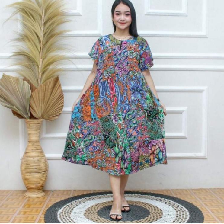 Daster kencana ungu jumbo payung/ daster perca kencana ungu ORIGINAL 100 % –AMD.01Jl22ғ