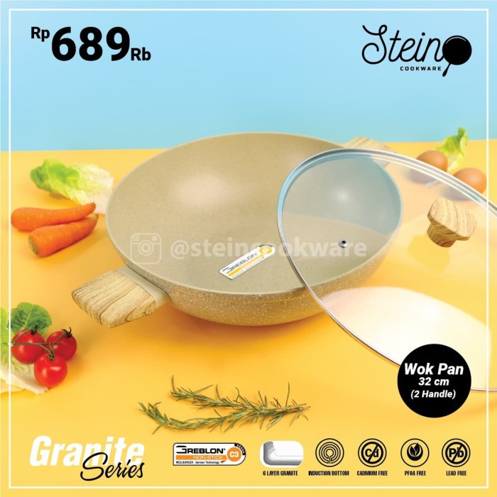 Stein Cookware - Granite Series Wok Pan 32cm