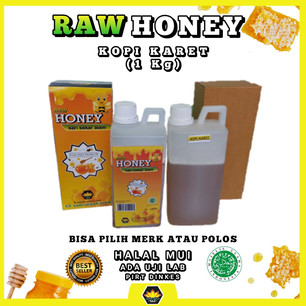 PROMO 1 Kg madu nektar kopi karet murni | Raw Honey free dus