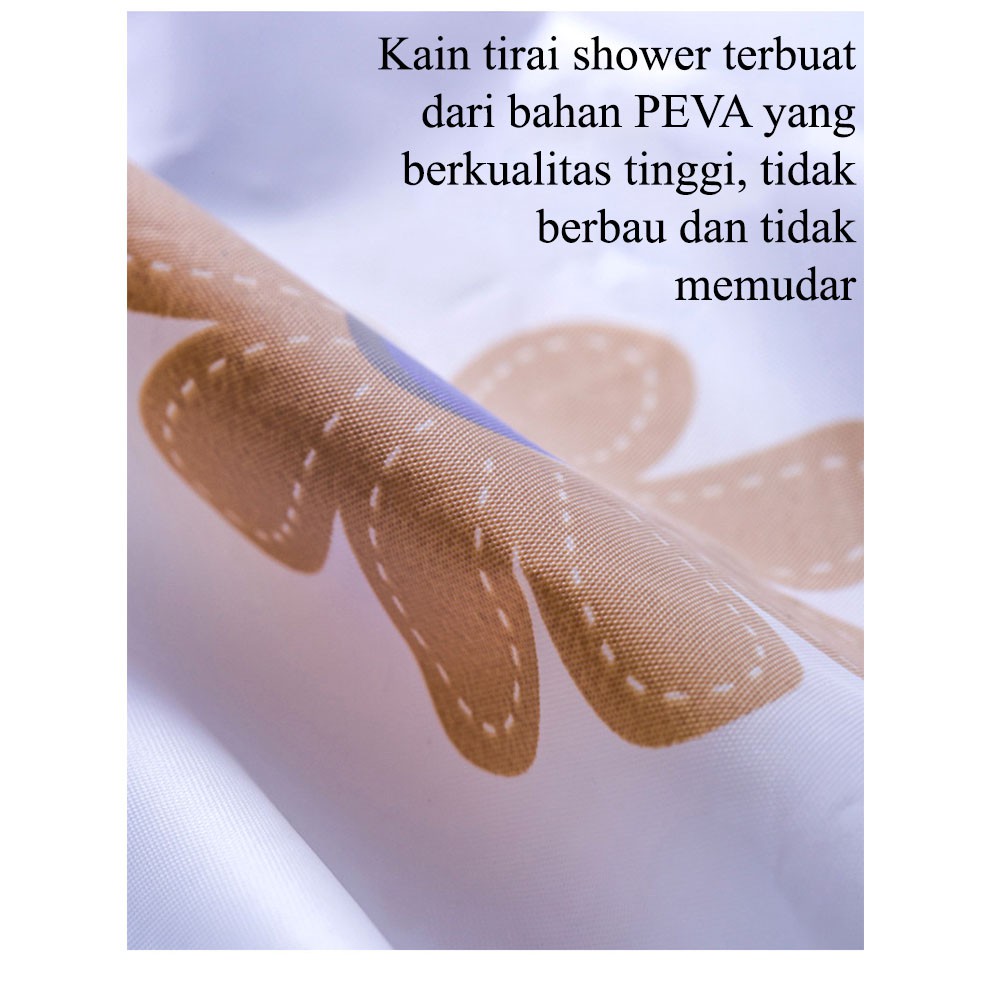 Tirai Kamar Mandi Premium Gorden Kamar Mandi Shower Curtain Motif Tirai Shower