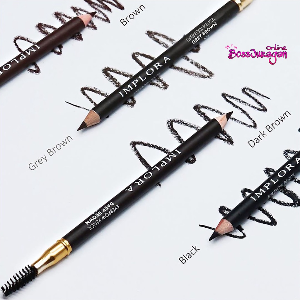 (BOSS) BPOM PENSIL ALIS IMPLORA - Brown | Black | Grey Brown | Silver | Dark Brown