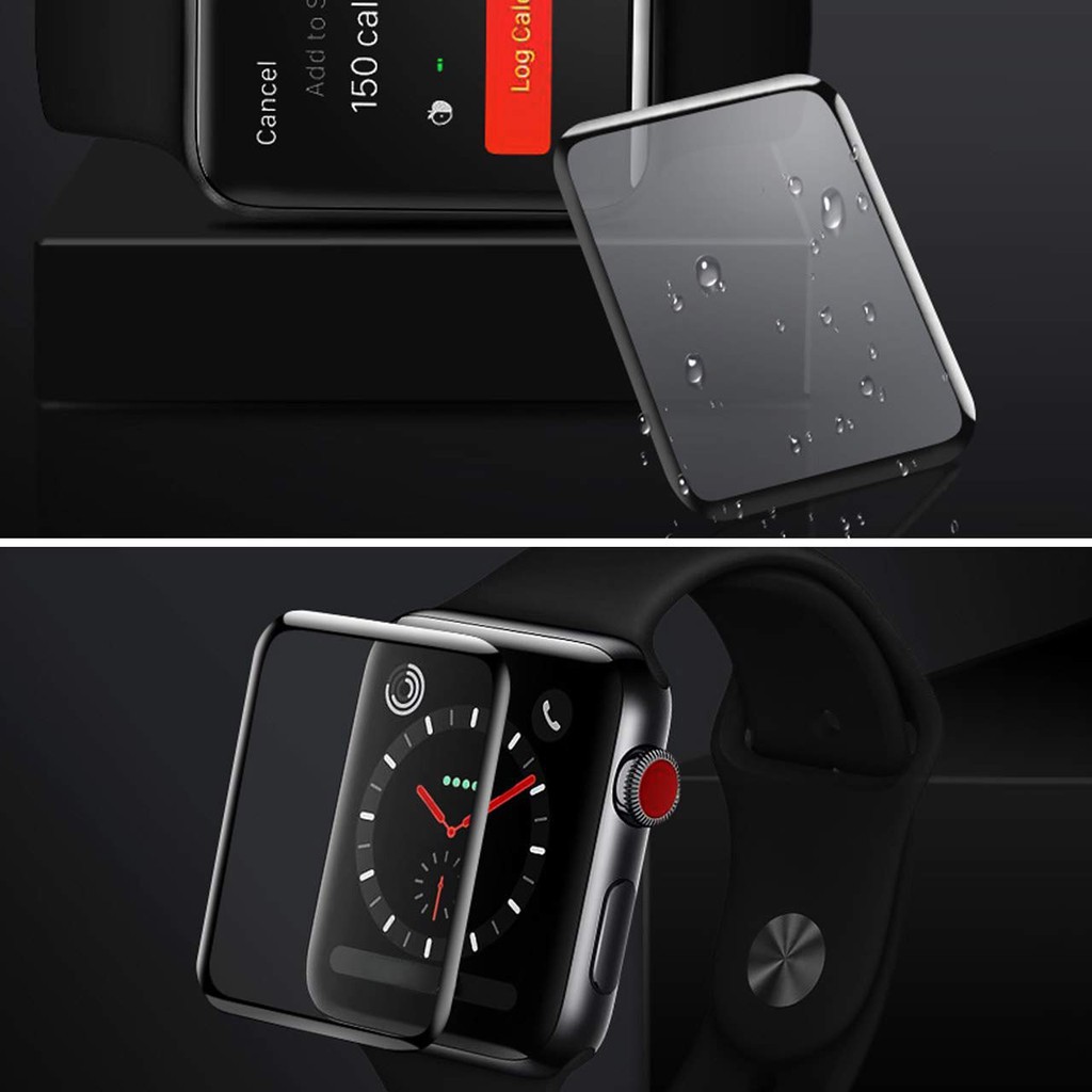 Tempered Glass Full 5D Curve Apple Watch Ukuran 4.0mm Seri 1/2/3/4/5/6