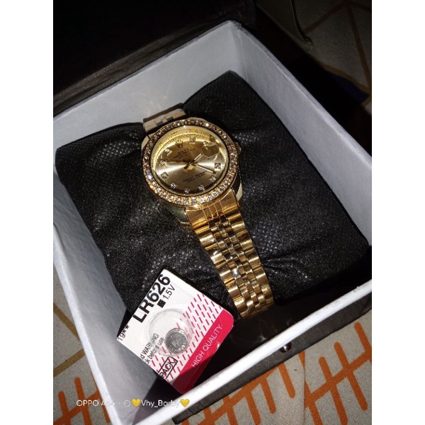 JAM Tangan Wanita ROLEX rantaiDiamondi tgl aktif UKURAN KECIL
