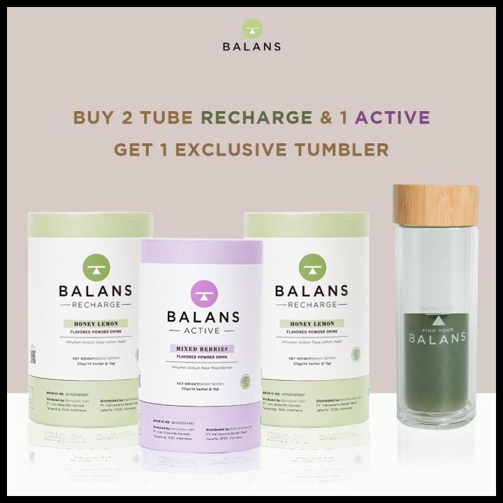 

Balans Bundling 2 Recharge+1 Active Get Exclusive Tumbler|Fiber Drink
