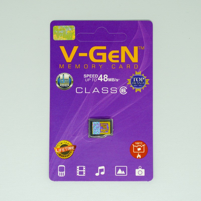 Micro SD 4GB Class 6 V-GeN Memory Card 4gb Vgen Original