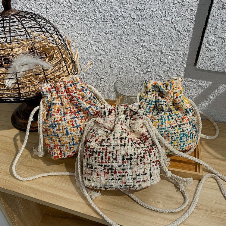 PROMOOO Tas Serut Model Rajut Kecil/Mini Terbaru Untuk Wanita/Tas Serut Rajut Wanita Import/Tas Lucu