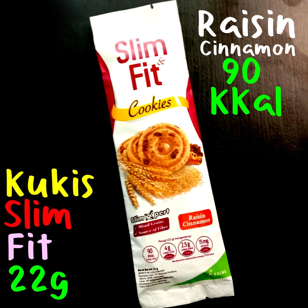 

kukis SLIM FIT raisin cinnamon / dark chocolate 22 gram 90 KKal Kalbe