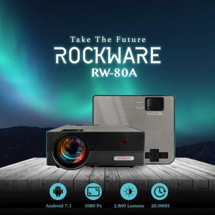 

Irled | Proyektor Mini Rockware 80A Android 7.1 Tv Tuner Wireless Mirroring