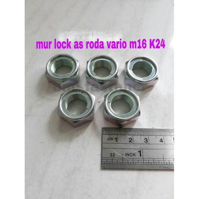 Mur As Roda Vario M16 Kunci 24 16mm pitch 1.24 U nut belakang honda vario