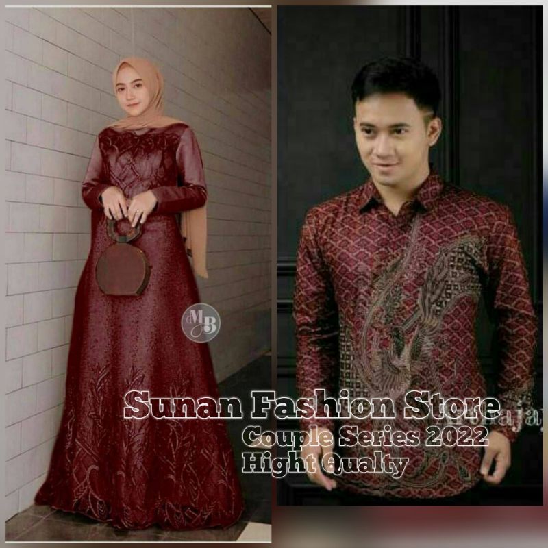BAJU KONDANGAN COUPLE GAMIS BROKAT BUSUI AURA GOWN GAUN