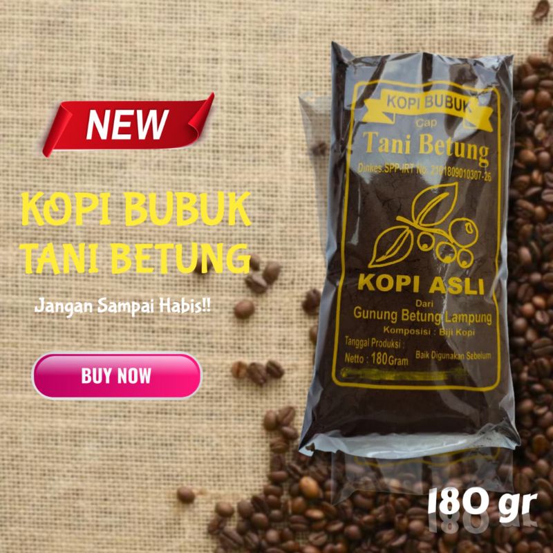 Kopi Robusta Bubuk Cap Tani Betung (TB) 180 gr Kopi Asli Dari Gunung Betung Lampung Grosir