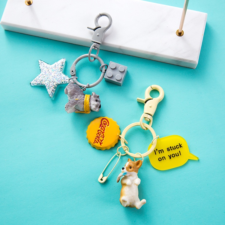 Cute Shiba Inu Dog Keychain Creative Cartoon Piggy Male and Female Bag Pendant Birthday Gift