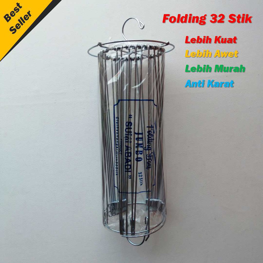 Folding Hanger 32 Stik Stick Besi Kawat Besar Gantungan