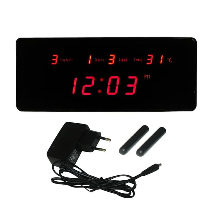 Jam Meja Digital LED 2510 Merah Jam Dinding Clock Red