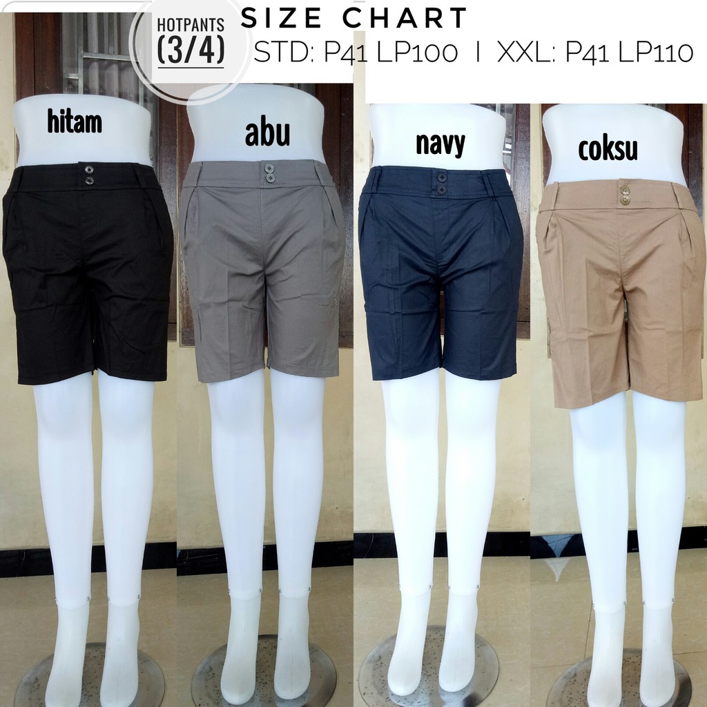celana Hot Pants(3/4) celana pendek Wanita ukuran Jumbo/ XXL