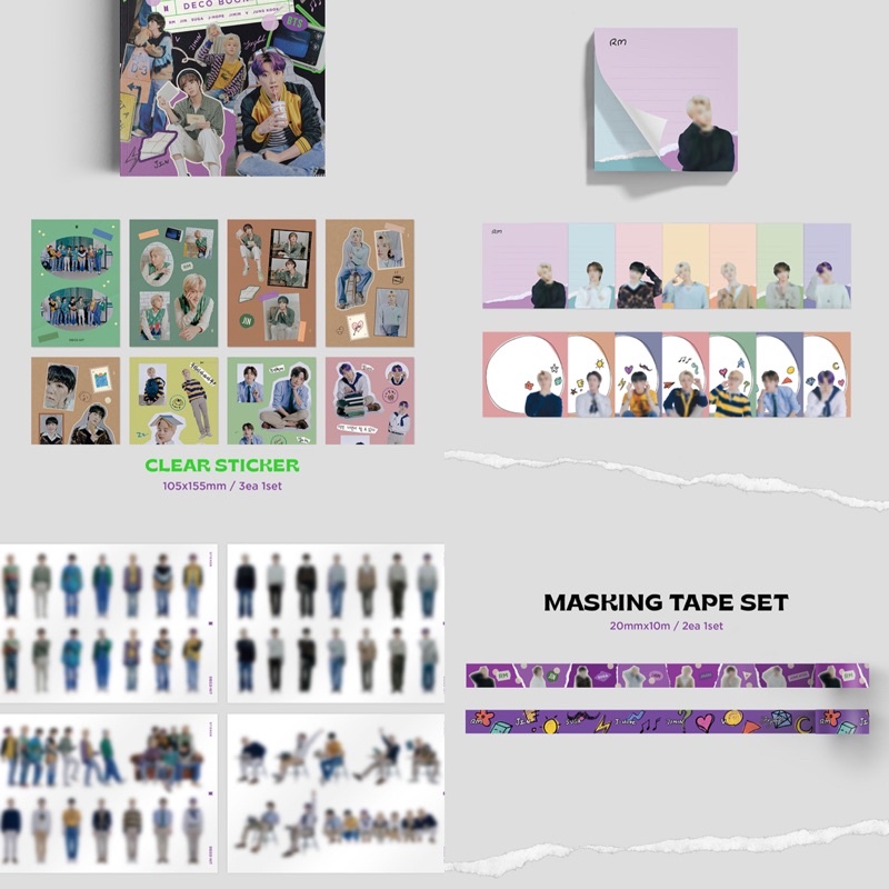 BTS - Deco Kit Sharing Masking Tape Memo Pad Photo Sticker Deco Book