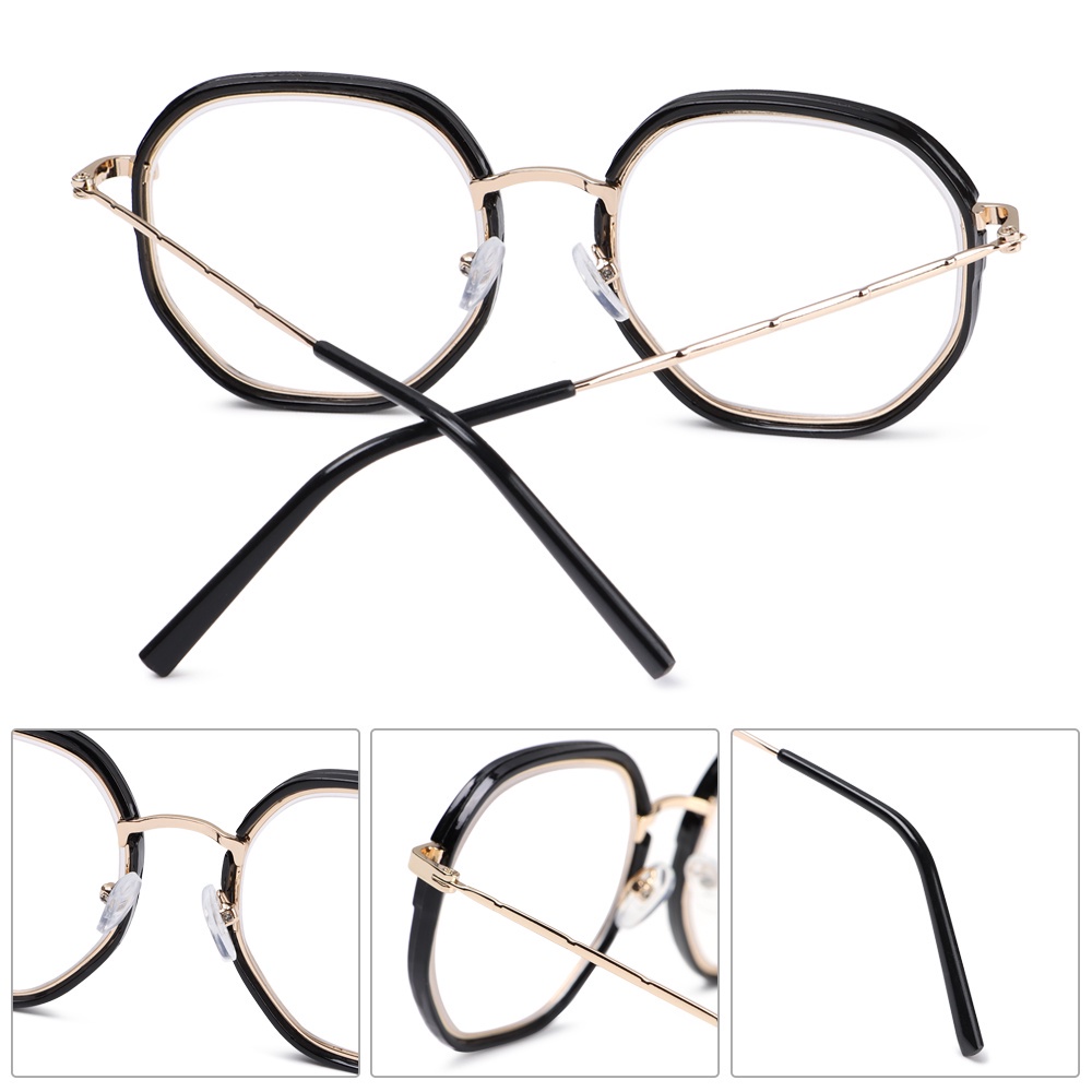 Kacamata Myopia Anti Blue Light Bingkai Besar Bahan Metal Gaya Retro Untuk Pria Dan Wanita