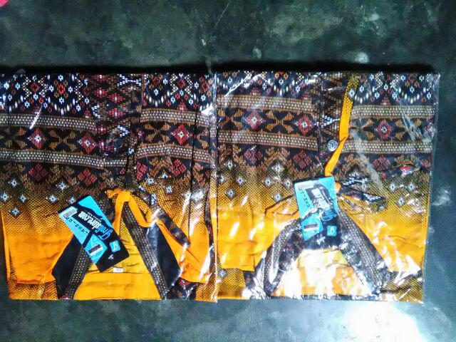 Trolistore Batik Wanita Motif Gradasi Kuning Lengan Pendek Grosir Batik Pekalongan