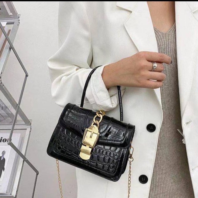 Verlyn Sling Bag Croco / Tas Selempang Import Kulit Murah Berkualitas Fashion Mewah Korean Style Chi