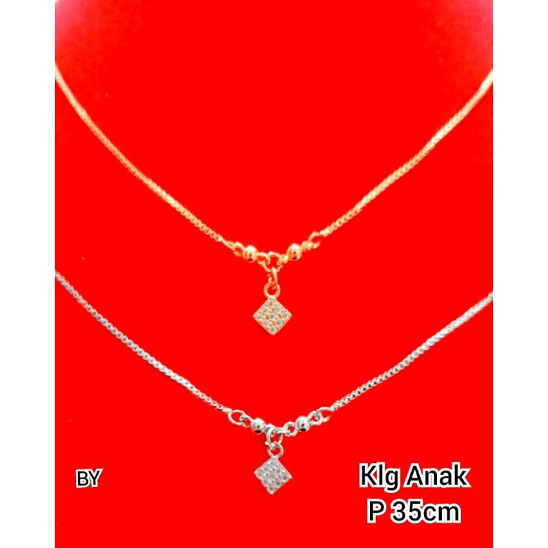 Kalung anak anak Titanium motif liontin lupis Full permata