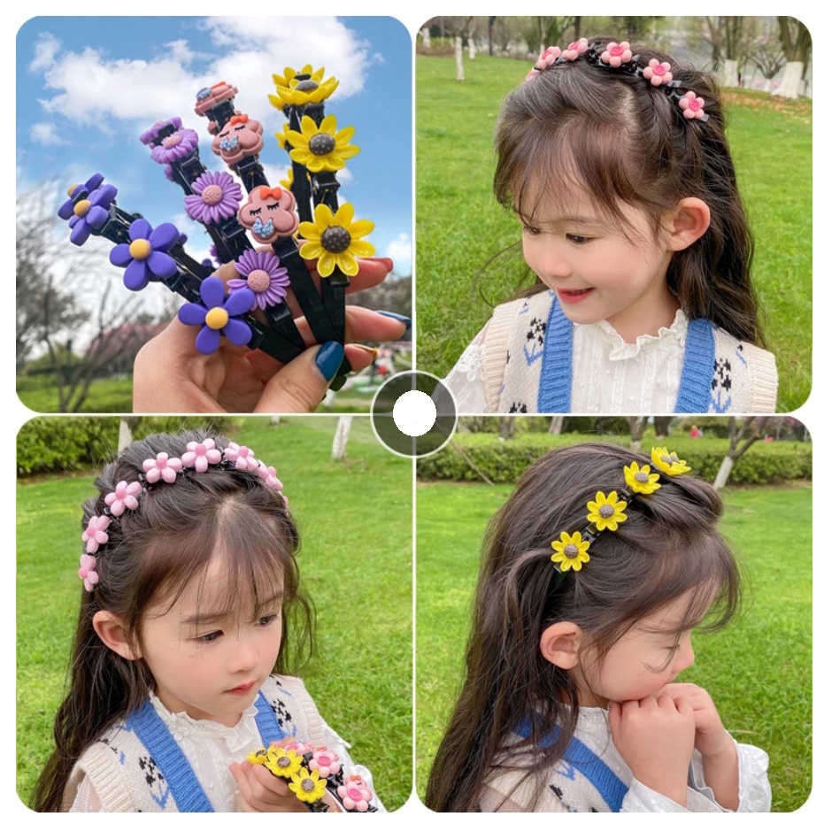 Bando KEPANG Bandana Korea Fashion Desain Bunga Lucu Braided Head Band Headband Anak Perempuan Gadis