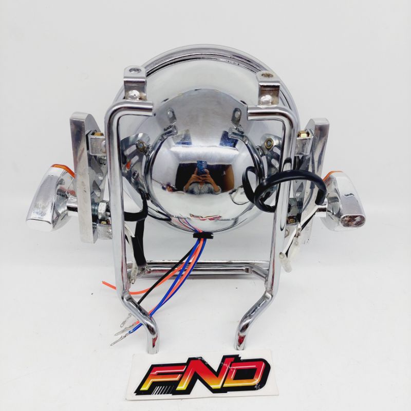 LAMPU DEPAN PESEK SET TRALIS LAMPU CNC PNP CB GL MP NINJA TIGER