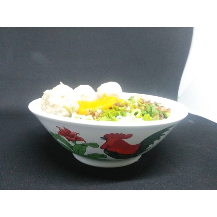 "Mangkok Ayam Jago | Mangkok Mie Ayam | Mangkok Porselen 7""