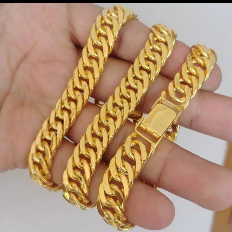 gelang Nori jumbo lapis emas 24k lebar 8mm